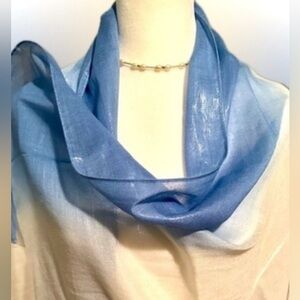 CALVIN KLEIN Semi Sheer Ombré Viscose blend Shawl Wrap Formal Special events